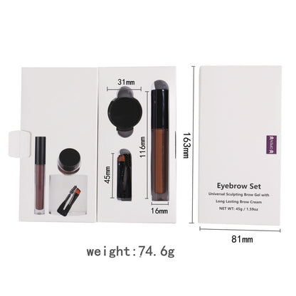 5 Color Eyebrow Kit Eyebrow Gel Brow Cream Sculpting With Brush Long Lasting
