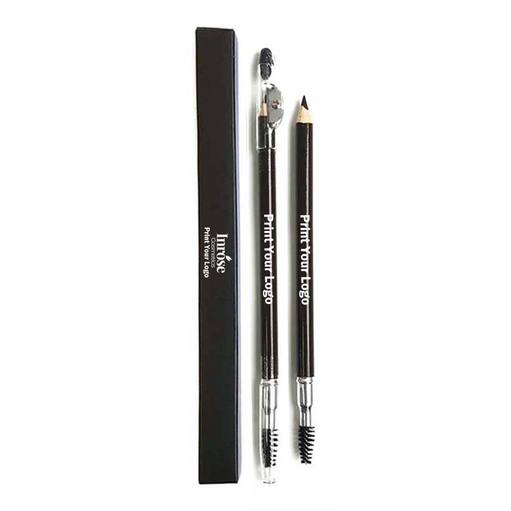 5 color eyebrow pencil wooden with sharpener high pigmented waterproof