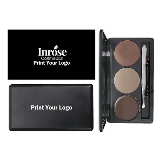 3 color eyebrow powder kit cream brow tint with brush and brow stencil