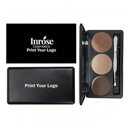 3 Color Eyebrow Powder Kit Cream Brow Tint With Brush And Brow Stencil