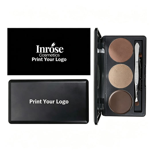 3 Color Eyebrow Powder Kit Cream Brow Tint With Brush And Brow Stencil