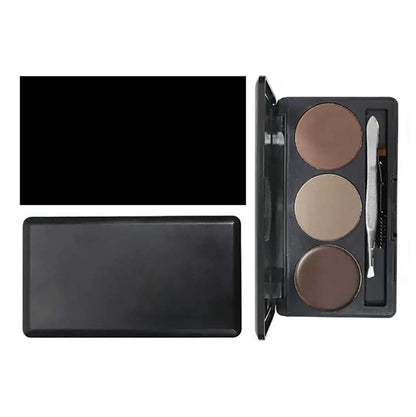 3 color eyebrow powder kit cream brow tint with brush and brow stencil