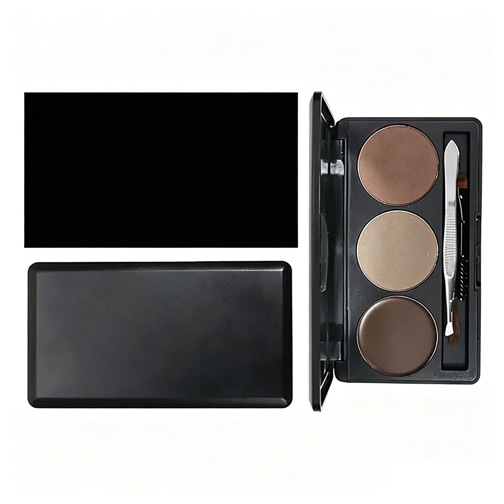 3 Color Eyebrow Powder Kit Cream Brow Tint With Brush And Brow Stencil
