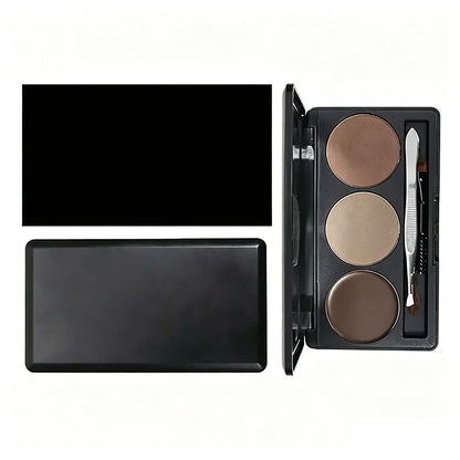 3 Color Eyebrow Powder Kit Cream Brow Tint With Brush And Brow Stencil
