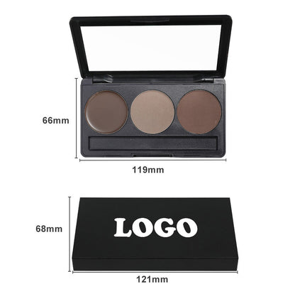 3 Color Eyebrow Powder Kit Cream Brow Tint With Brush And Brow Stencil