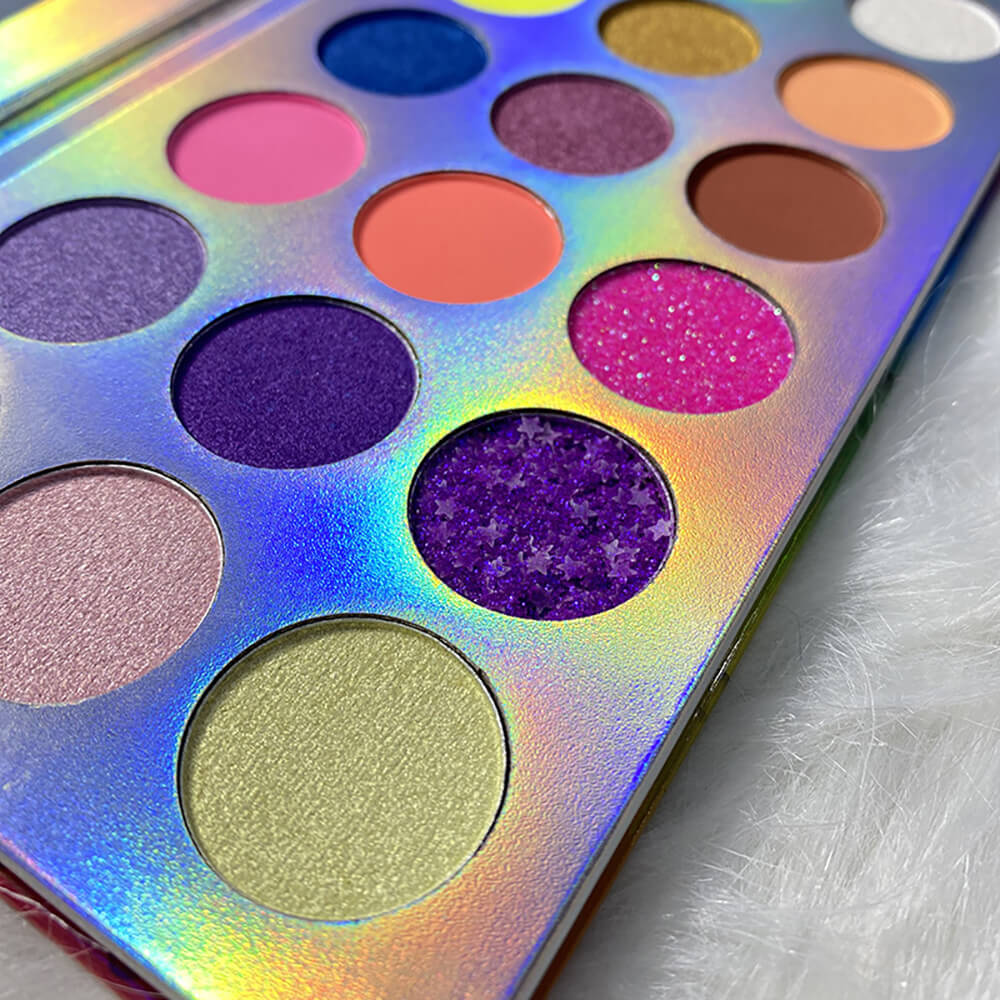 18 Color Rainbow Eyeshadow Palette Luminous Colorful Waterproof Private Label