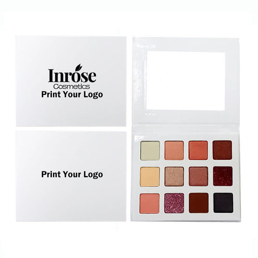 12 Color White Eyeshadow Palette Long Lasting Waterproof Cruelty Free