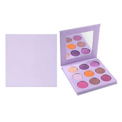 Palette de 9 fards à paupières vegan, hautement pigmentés et longue tenue