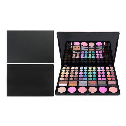 78 color black eyeshadow palette lipgloss blush set multi-function pan