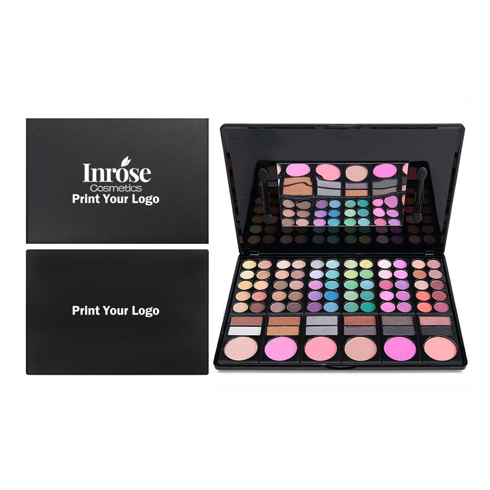 78 color black eyeshadow palette lipgloss blush set multi-function pan