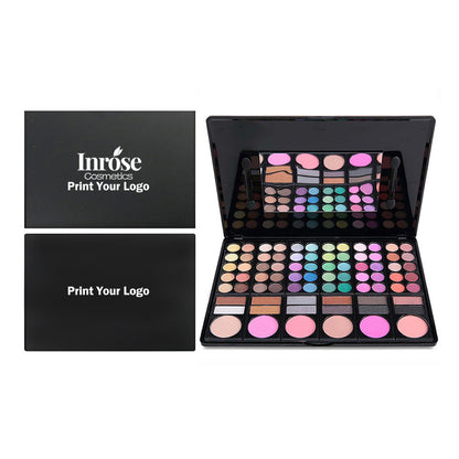 78 color black eyeshadow palette lipgloss blush set multi-function pan