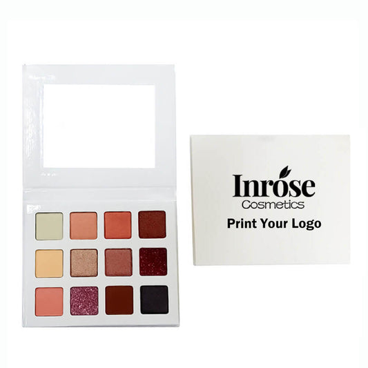 12 color eyeshadow palette long lasting waterproof white palette