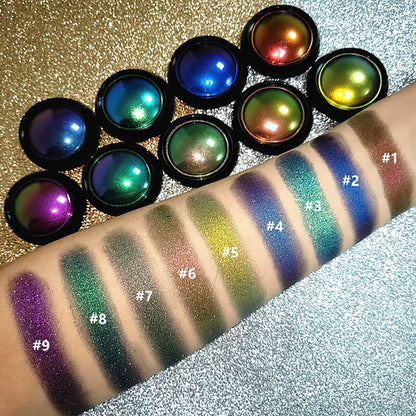 9 Color Chameleon Eyeshadow Holographic Eye Powder Metallic High Pigmented