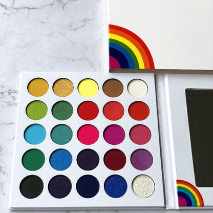 25 color rainbow eyeshadow palette waterproof high pigmented