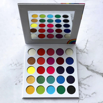 25 color rainbow eyeshadow palette waterproof high pigmented