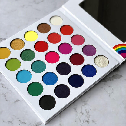 25 color rainbow eyeshadow palette waterproof high pigmented