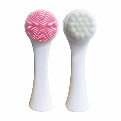 2 color silicone face cleansing brush wash massage brush soft double sided