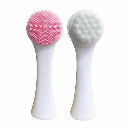 2 color silicone face cleansing brush wash massage brush soft double sided