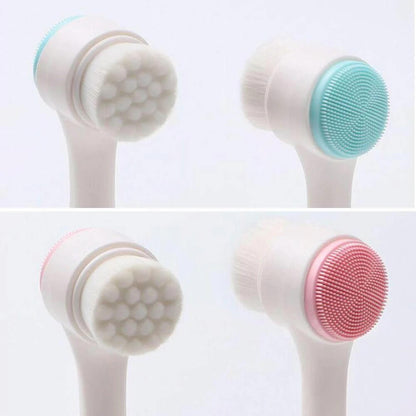 2 color silicone face cleansing brush wash massage brush soft double sided
