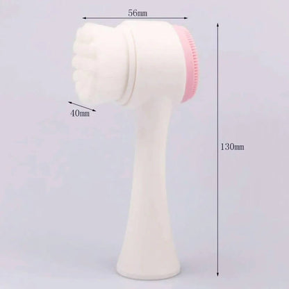 2 color silicone face cleansing brush wash massage brush soft double sided
