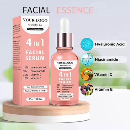 Face serum anti aging vitamin C essence hyaluronic acid nourishing 30ml