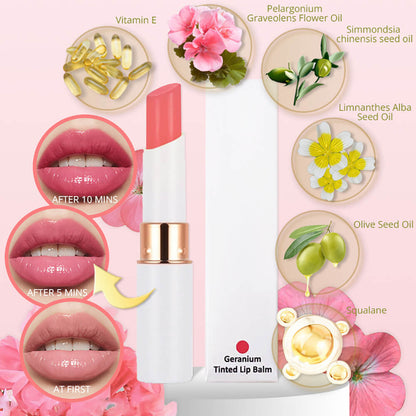 3 Flavors Moisturizing Lip Balm Plant Essence Tinted Change Color Smooth Fine Lines