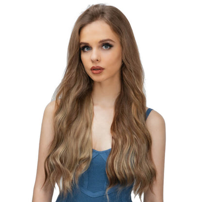 Hair extensions clip in hair four-piece wig set hair clips curly fiber 22 inch