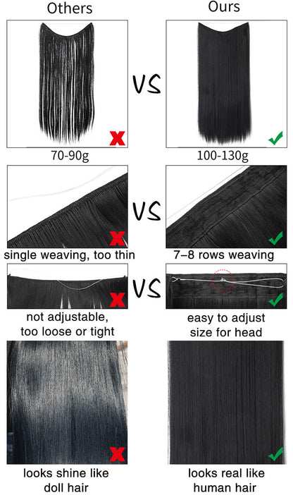 Long straight hair extensions women wigs natural wig one-piece