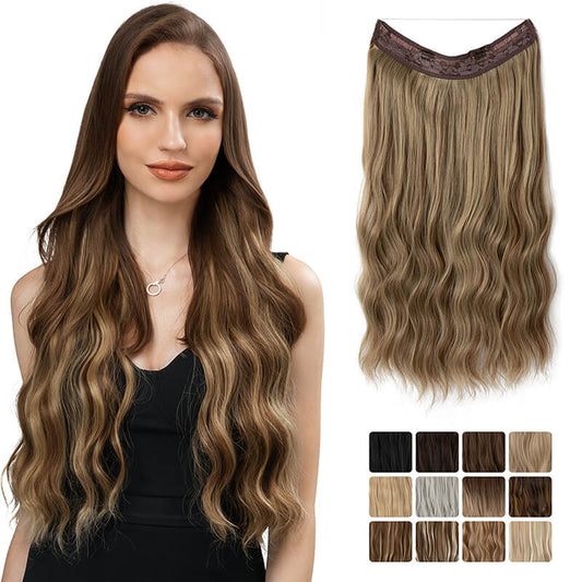 Hair extensions halo hair wig women wigs long curly hair chemical fiber