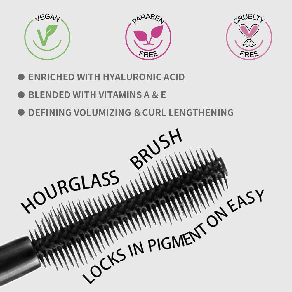 Black Mascara Waterproof Long Lasting Thick Curling Full Volume No Logo