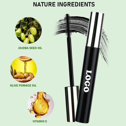 Black Mascara Waterproof Long Lasting Thick Curling Full Volume No Logo