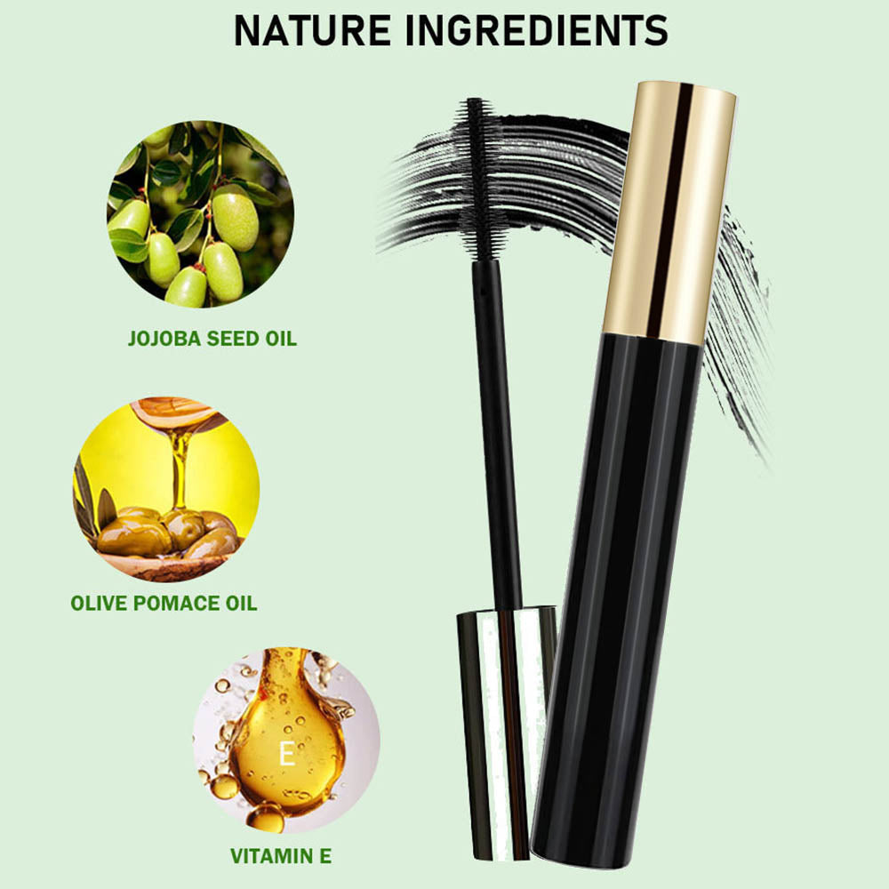 Black Mascara Full Volume Curling Waterproof Long Lasting Thickening Vegan