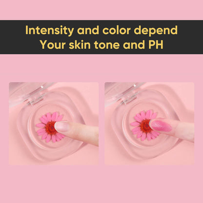 2 color jelly blush rouge cream lip cheek lipstick permanent real flower temperature change