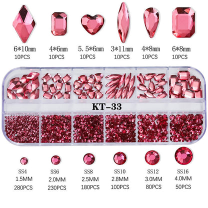 6 color nails decoration diy crystal rhinestones art nail gems