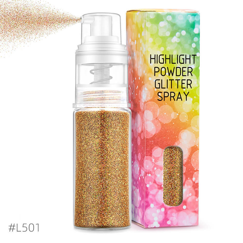26 color highlight powder glitter spray for body face hair nail art high gloss