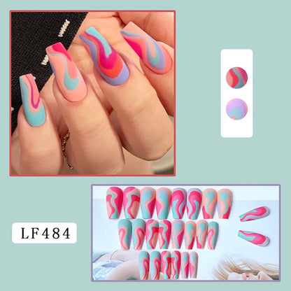 Press On Nails Reuseable Nail Covers Nail Stickers Fake Nail Pieces 24-piece