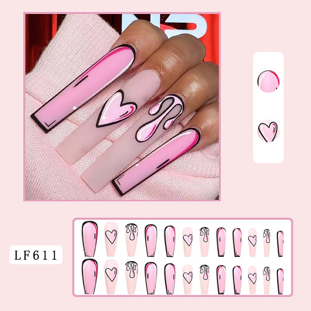 Press On Nails Reuseable Nail Covers Nail Stickers Fake Nail Pieces 24-piece