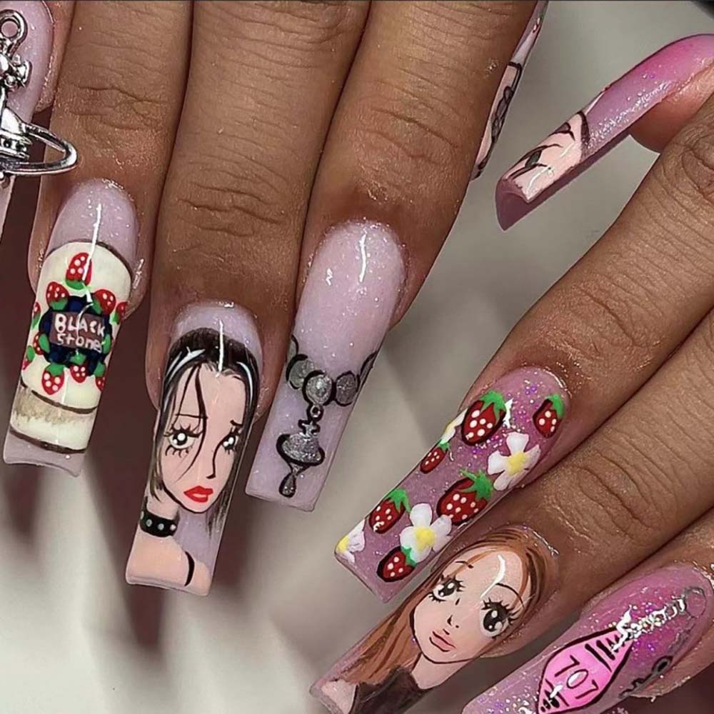 Press On Nails Reuseable Nail Covers Nail Stickers Fake Nail Pieces 24-piece