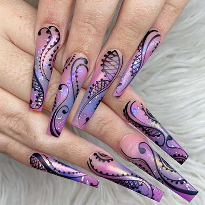 Press On Nails Reuseable Nail Covers Nail Stickers Fake Nail Pieces 24-piece