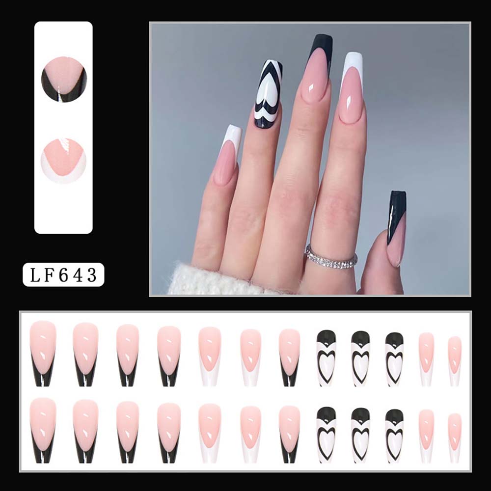 Press On Nails Reuseable Nail Covers Nail Stickers Fake Nail Pieces 24-piece