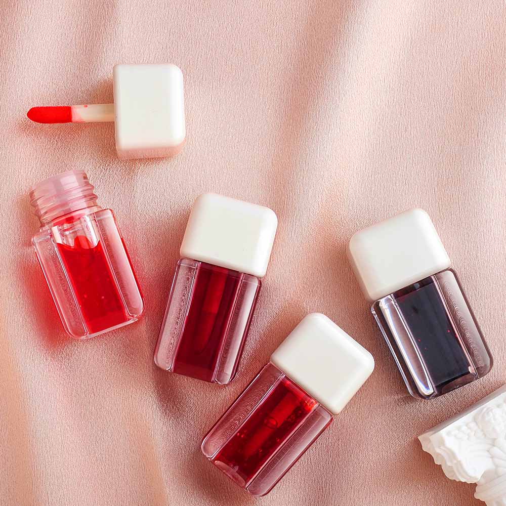 4-color Fruit Juice Lip Stain Jelly Lip and Cheek Tint Moisturizing Natural