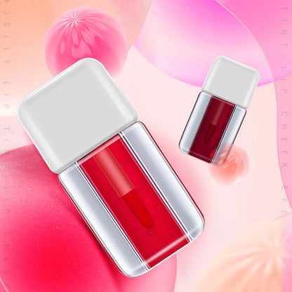 4-color Fruit Juice Lip Stain Jelly Lip and Cheek Tint Moisturizing Natural