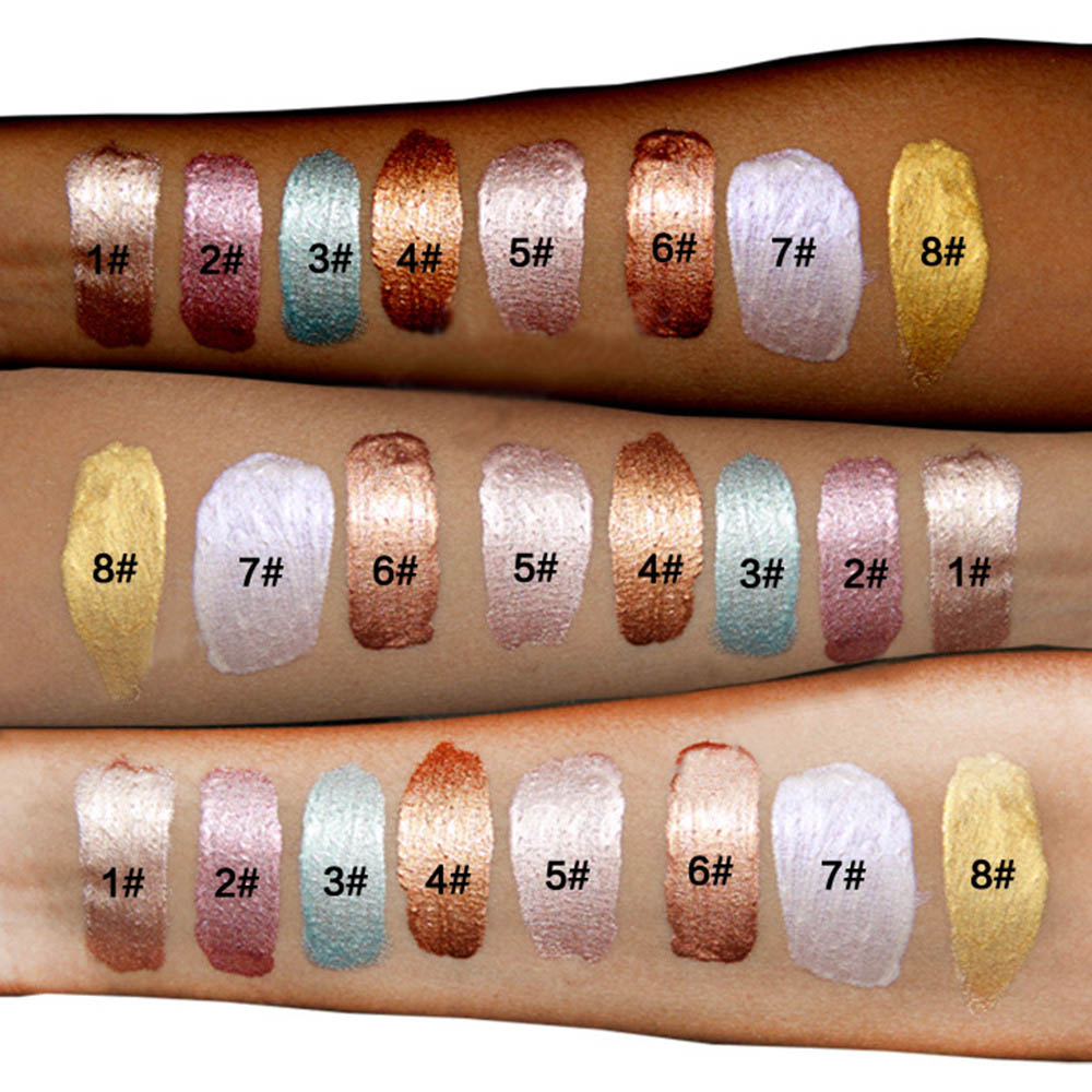 8 Color Liquid Highlighter Brighten Shimmer High Pigmented Private Label