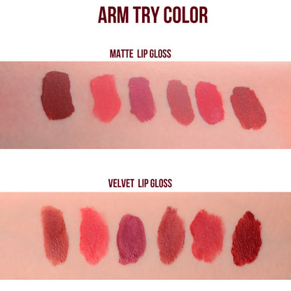 Rouge à lèvres mat 6 couleurs + rouge à lèvres velours double embout longue tenue