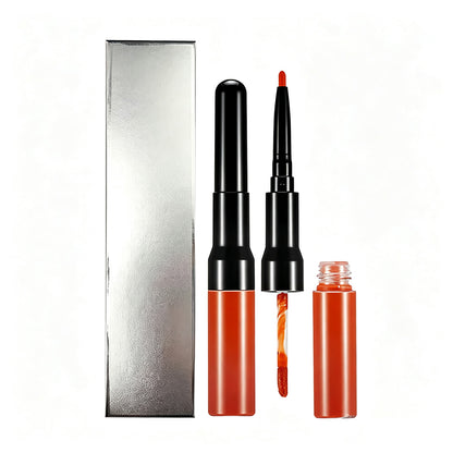 15 Color Matte Liquid Lipstick+Lip Liner Double-Headed Long Lasting Vegan