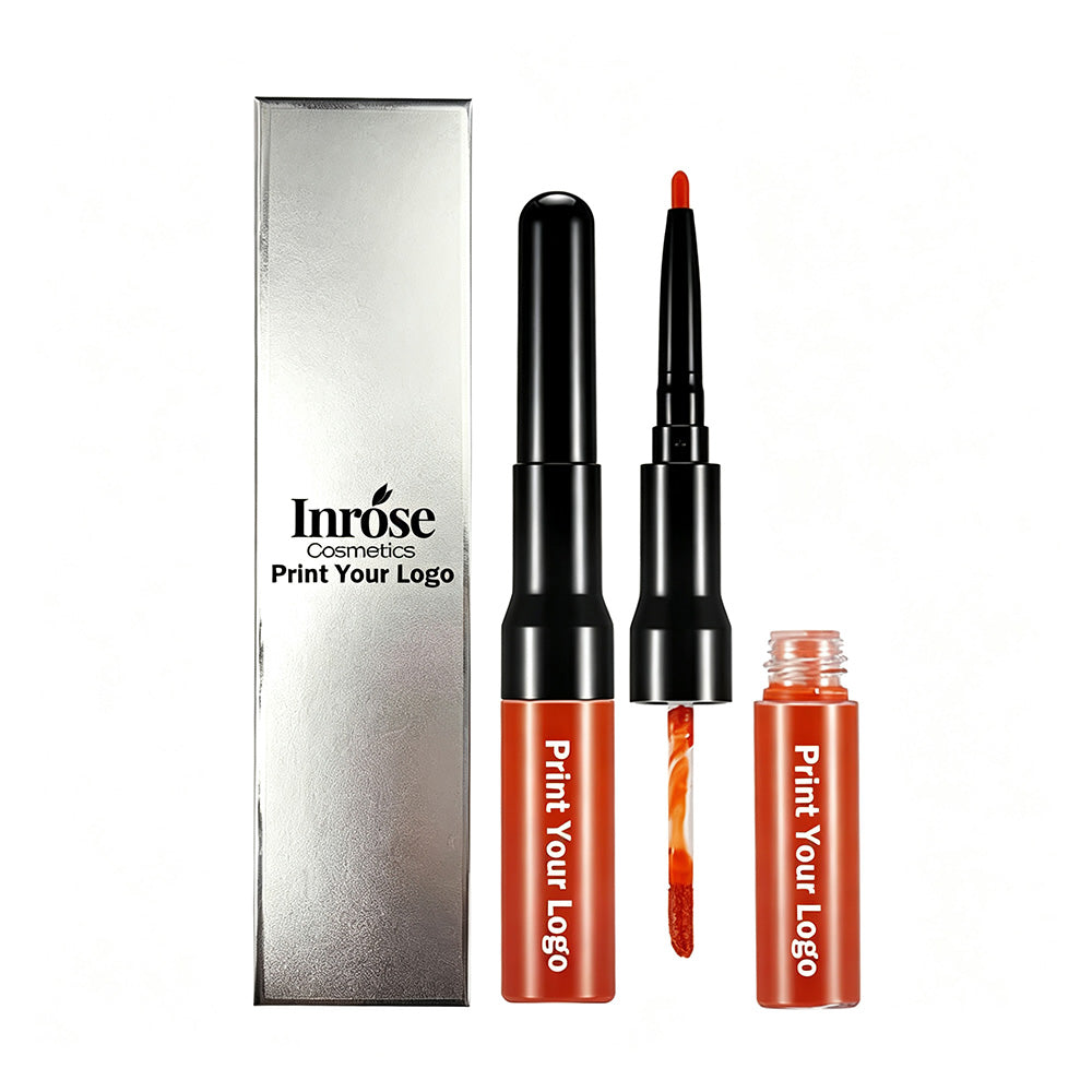 15 Color Matte Liquid Lipstick+Lip Liner Double-Headed Long Lasting Vegan