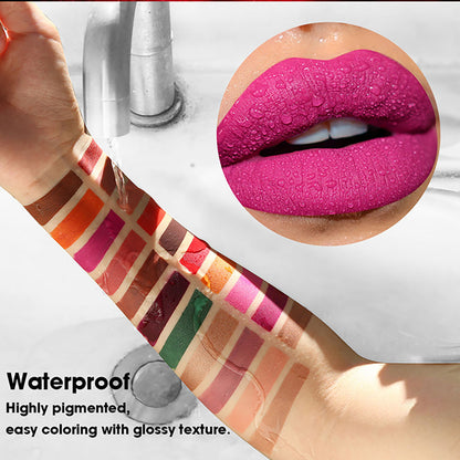 15 Color Matte Liquid Lipstick+Lip Liner Double-Headed Long Lasting Vegan