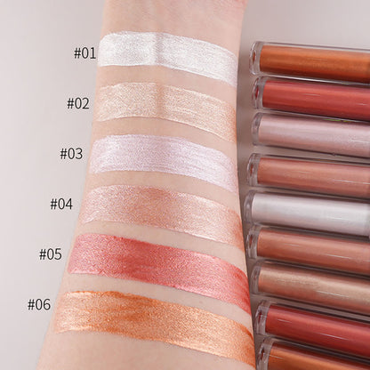 6 Color Liquid Eyeshadow Face Highlighter Shiny Shimmer Brightening Vegan