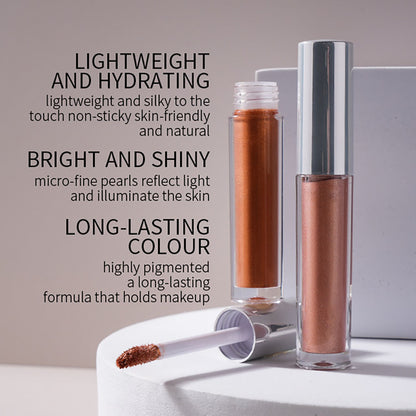 6 Color Liquid Eyeshadow Face Highlighter Shiny Shimmer Brightening Vegan