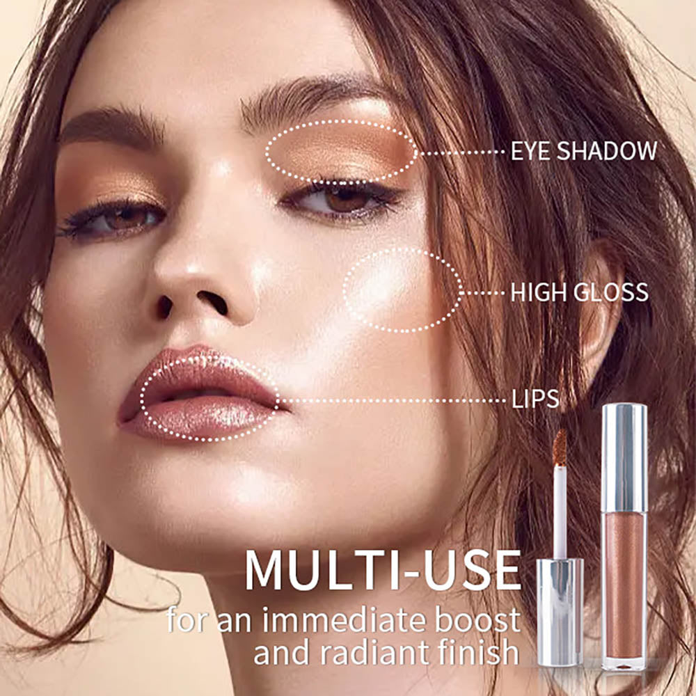 6 Color Liquid Eyeshadow Face Highlighter Shiny Shimmer Brightening Vegan